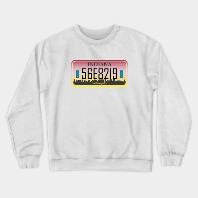 Indiana License Plate Crewneck Sweatshirt by kani